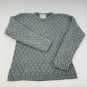 Snowshoe Thompson Sweater Mens‎ Small Cable Knit Fisherman Grey Wool Grandpa